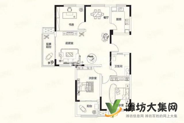特價房！首付僅需10萬 濰城區(qū)政府旁電梯洋房134
